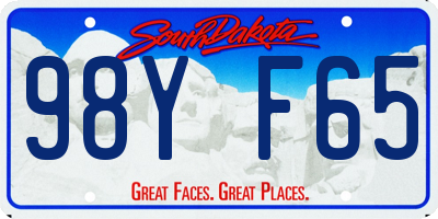 SD license plate 98YF65