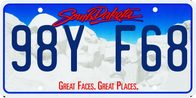 SD license plate 98YF68