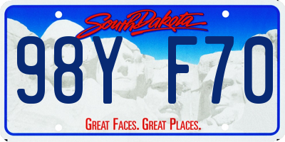 SD license plate 98YF70
