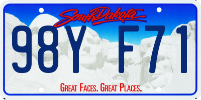 SD license plate 98YF71
