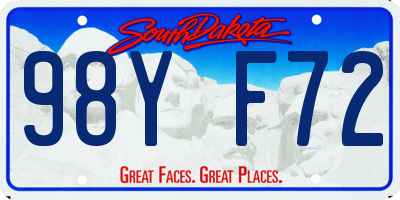 SD license plate 98YF72
