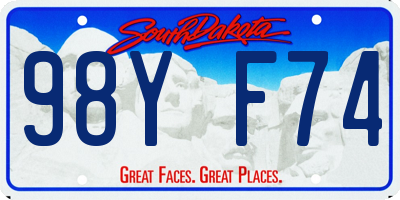 SD license plate 98YF74