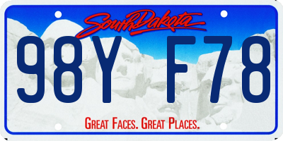 SD license plate 98YF78