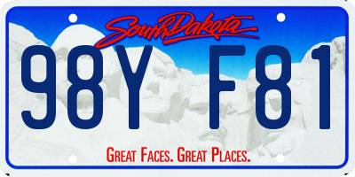 SD license plate 98YF81