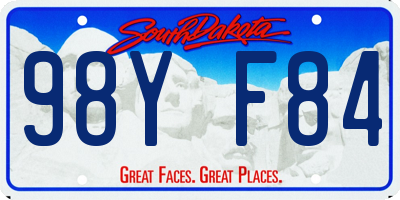 SD license plate 98YF84