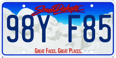 SD license plate 98YF85