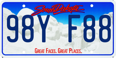 SD license plate 98YF88