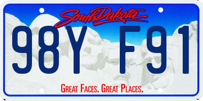 SD license plate 98YF91