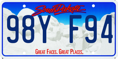 SD license plate 98YF94