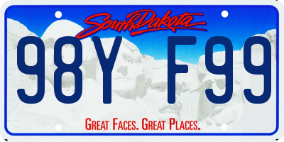 SD license plate 98YF99