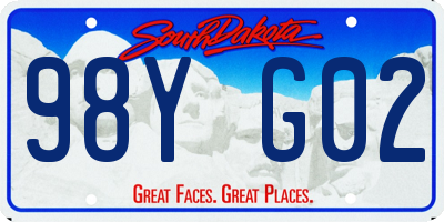 SD license plate 98YG02