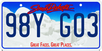 SD license plate 98YG03