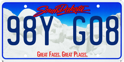 SD license plate 98YG08