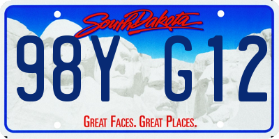 SD license plate 98YG12