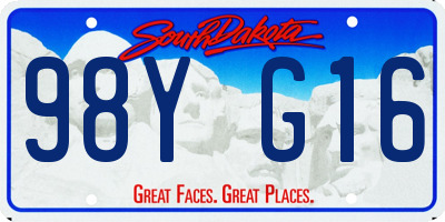SD license plate 98YG16