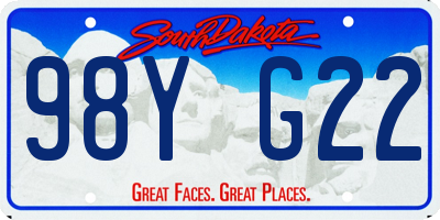SD license plate 98YG22