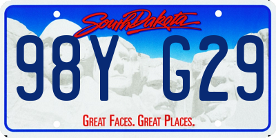 SD license plate 98YG29