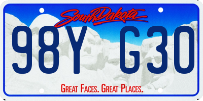 SD license plate 98YG30