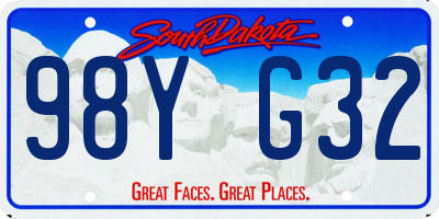 SD license plate 98YG32