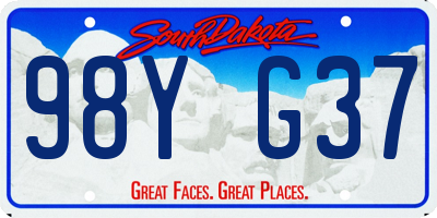 SD license plate 98YG37