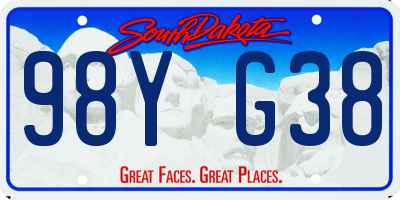 SD license plate 98YG38
