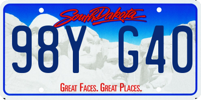 SD license plate 98YG40