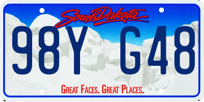 SD license plate 98YG48