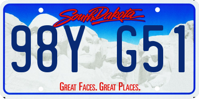 SD license plate 98YG51