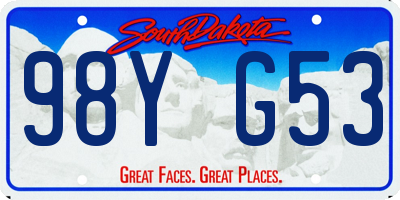 SD license plate 98YG53