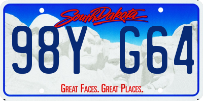 SD license plate 98YG64
