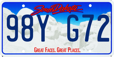 SD license plate 98YG72