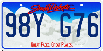 SD license plate 98YG76