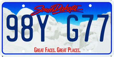 SD license plate 98YG77