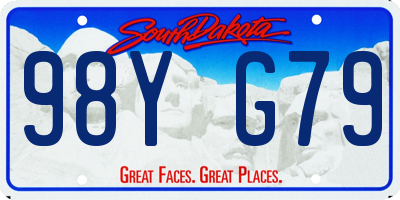 SD license plate 98YG79