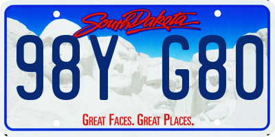 SD license plate 98YG80