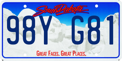 SD license plate 98YG81