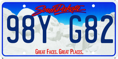 SD license plate 98YG82
