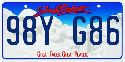 SD license plate 98YG86