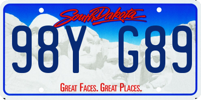 SD license plate 98YG89