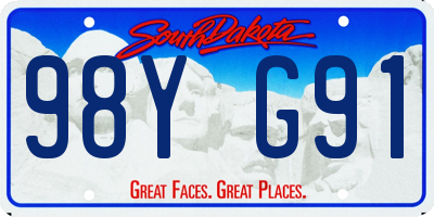 SD license plate 98YG91
