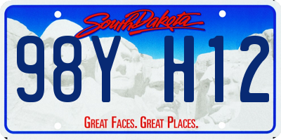 SD license plate 98YH12