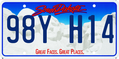 SD license plate 98YH14