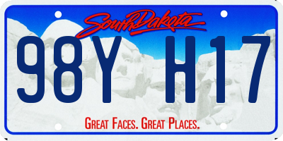 SD license plate 98YH17