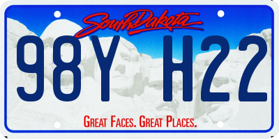 SD license plate 98YH22
