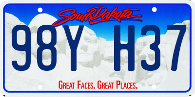 SD license plate 98YH37