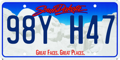 SD license plate 98YH47