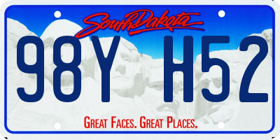 SD license plate 98YH52