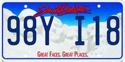 SD license plate 98YI18