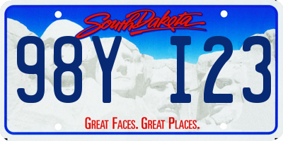 SD license plate 98YI23