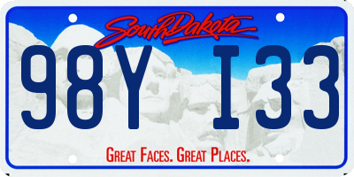 SD license plate 98YI33